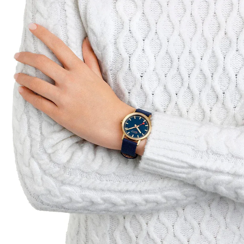 Mondaine - Classic 36mm Deep Ocean Blue Watch