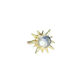 Moonstone Sun Stud Earring