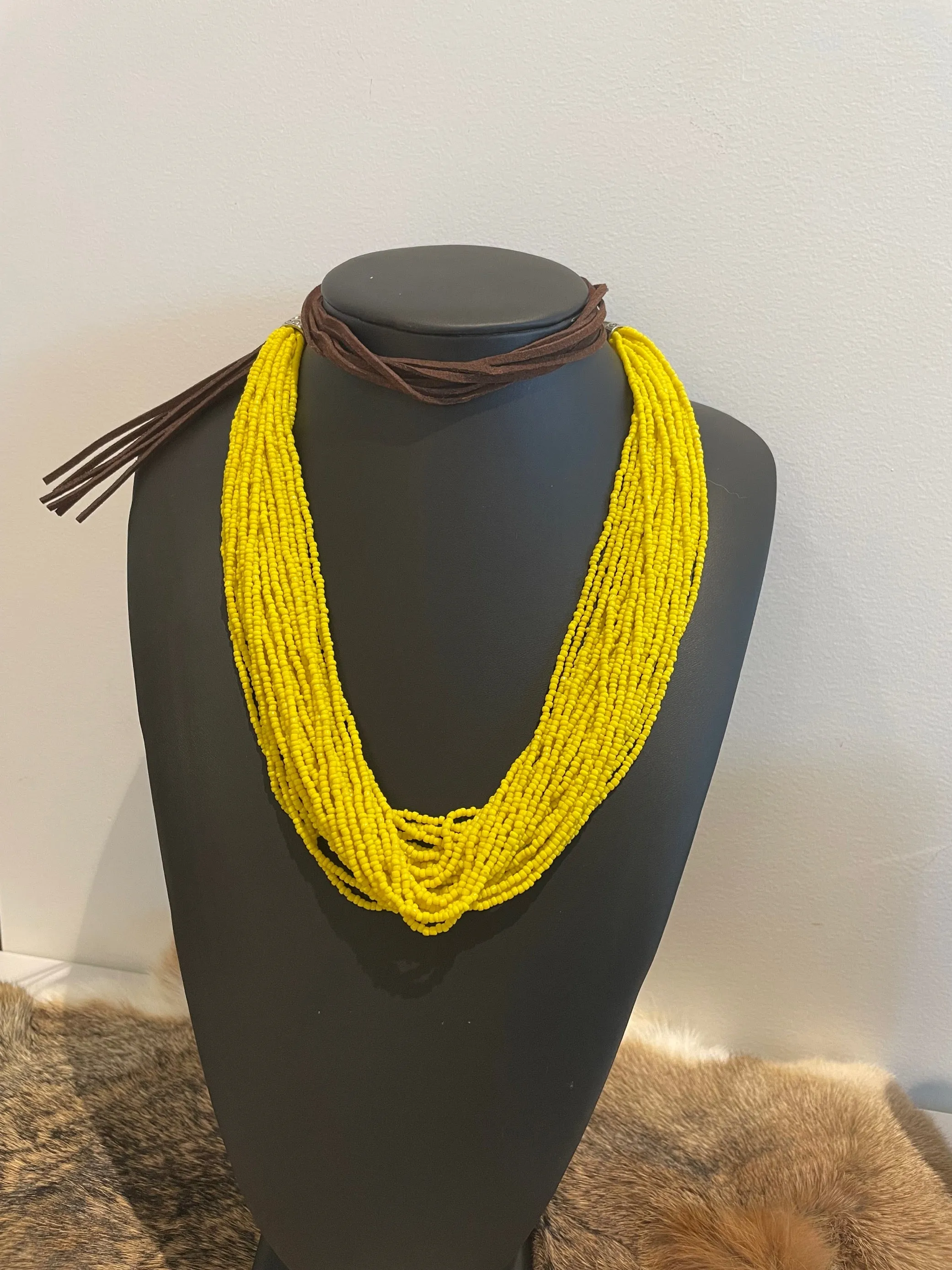 Multi Layered Seed Beaded Long Necklace