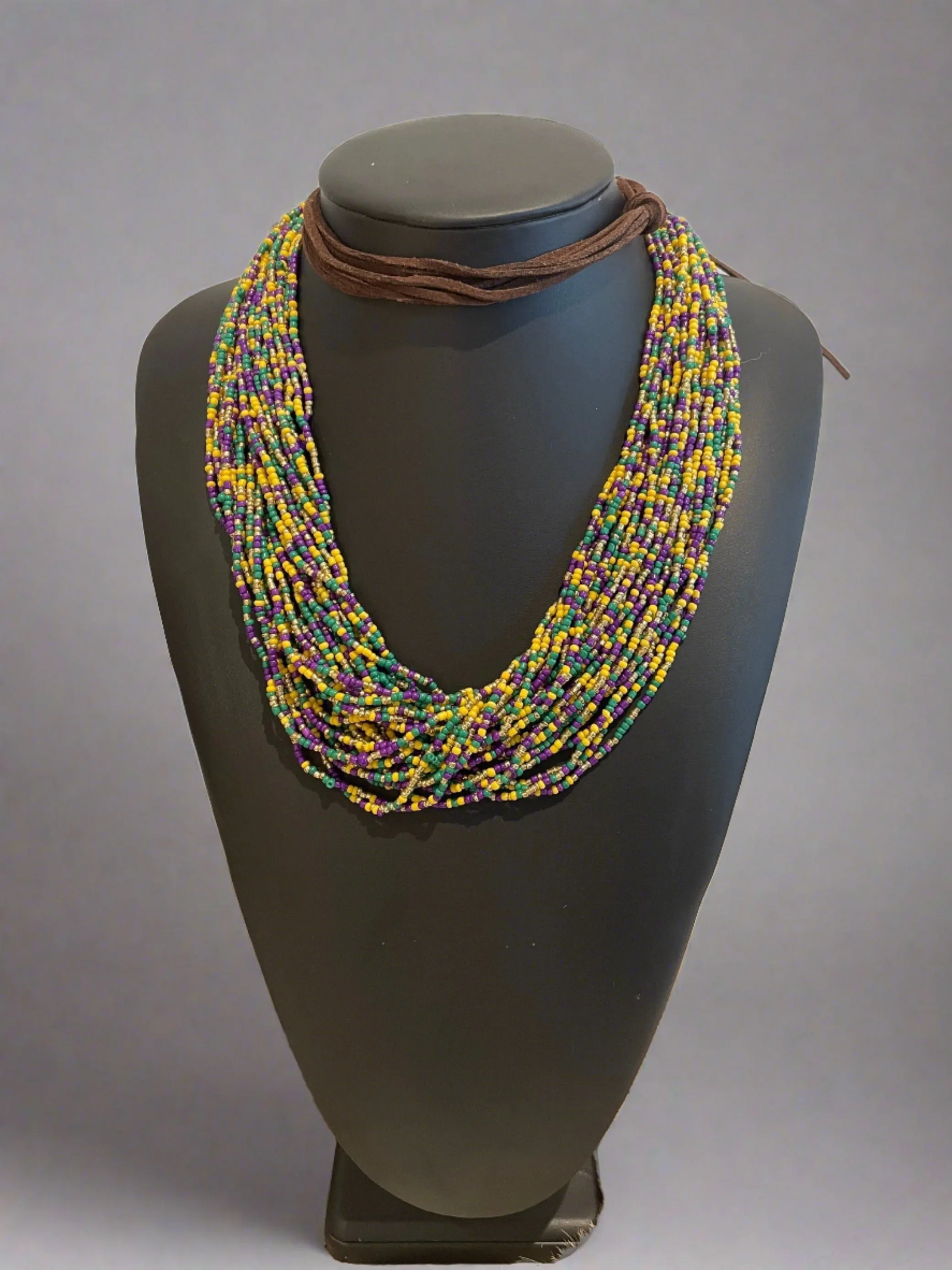 Multi Layered Seed Beaded Long Necklace