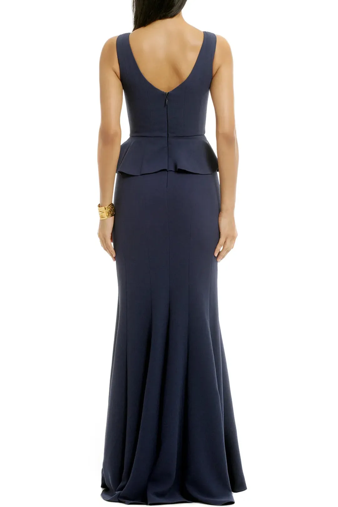 Navy Before Midnight Peplum Gown