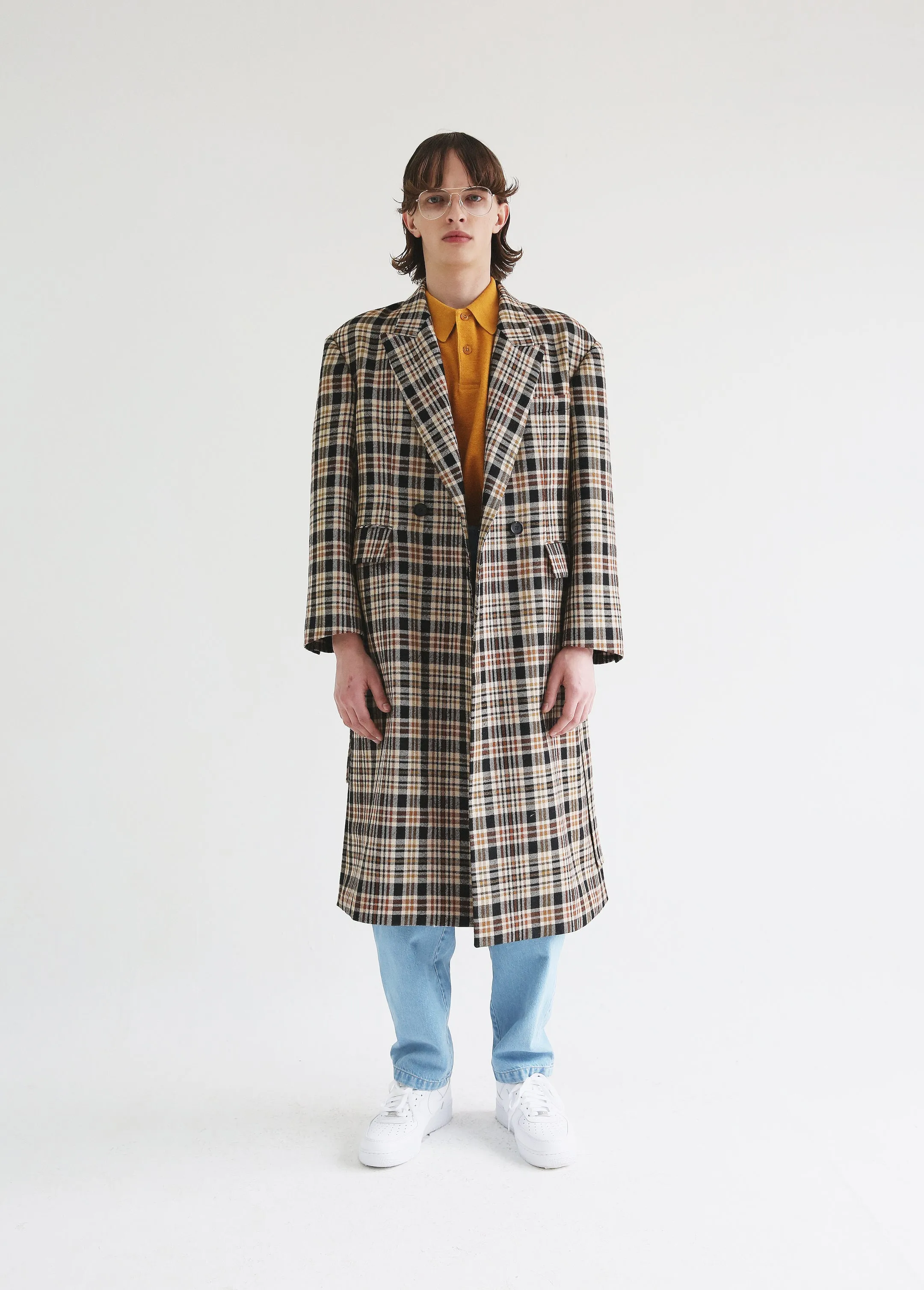 Nueque Belted Check Coat