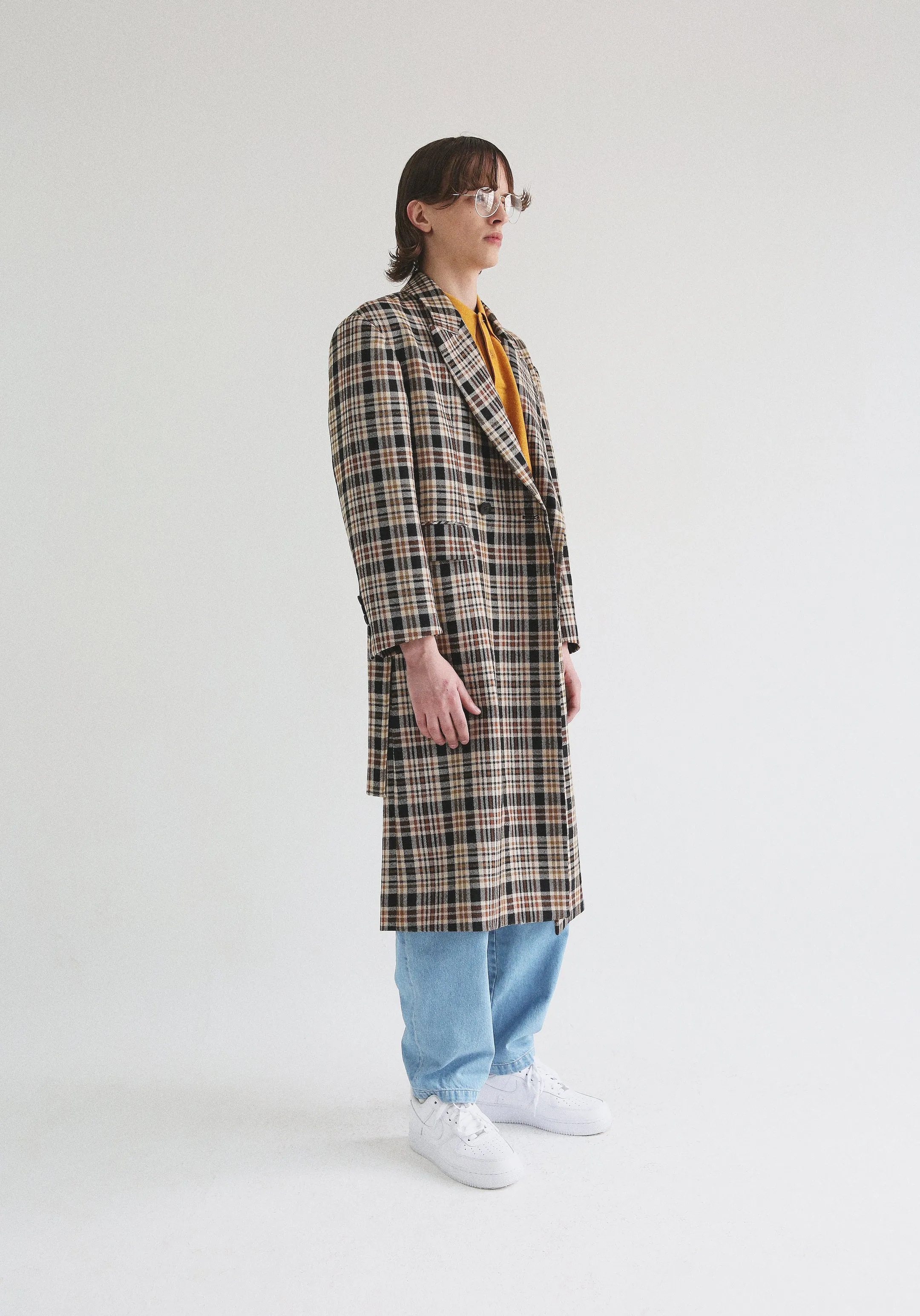 Nueque Belted Check Coat