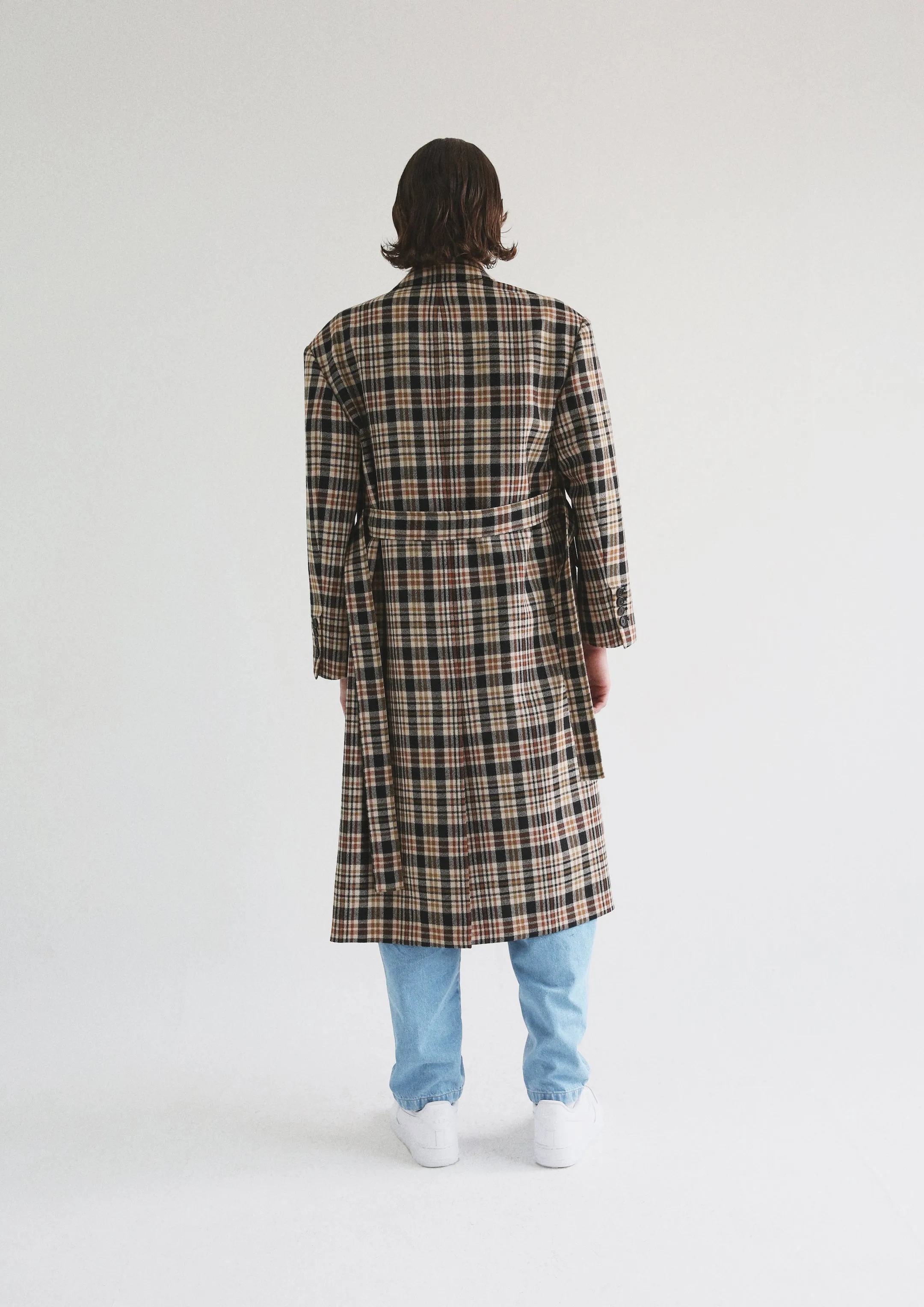 Nueque Belted Check Coat