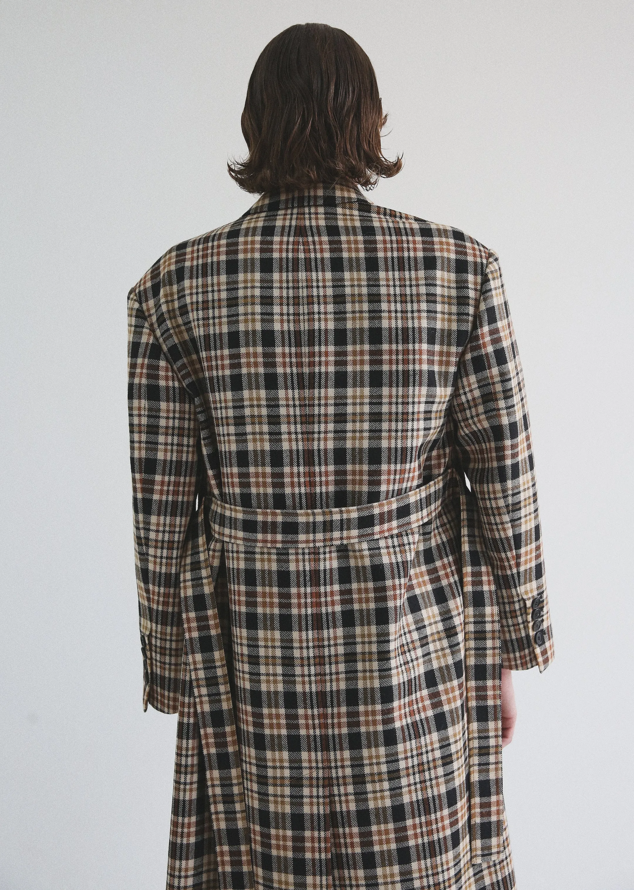 Nueque Belted Check Coat