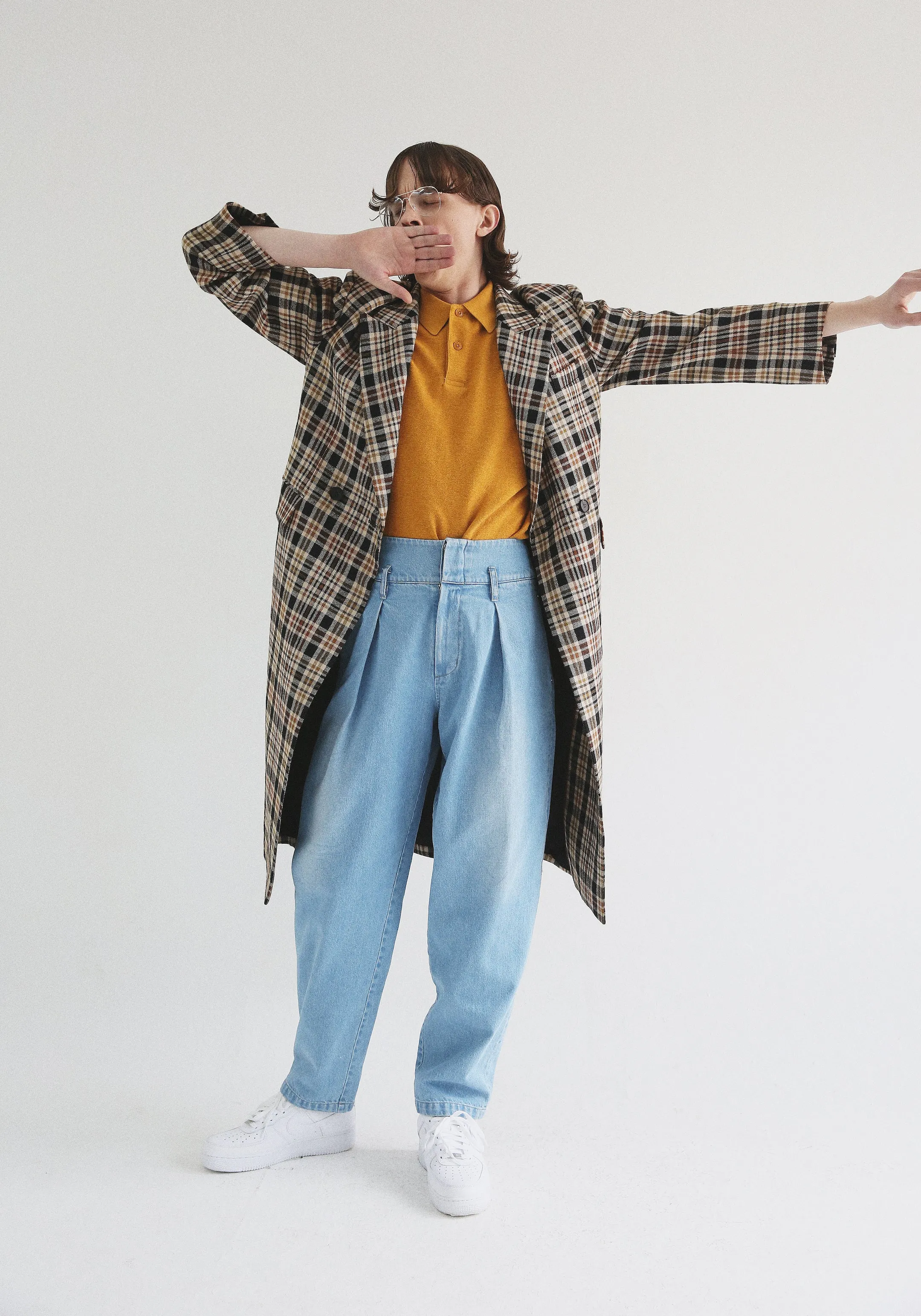 Nueque Belted Check Coat