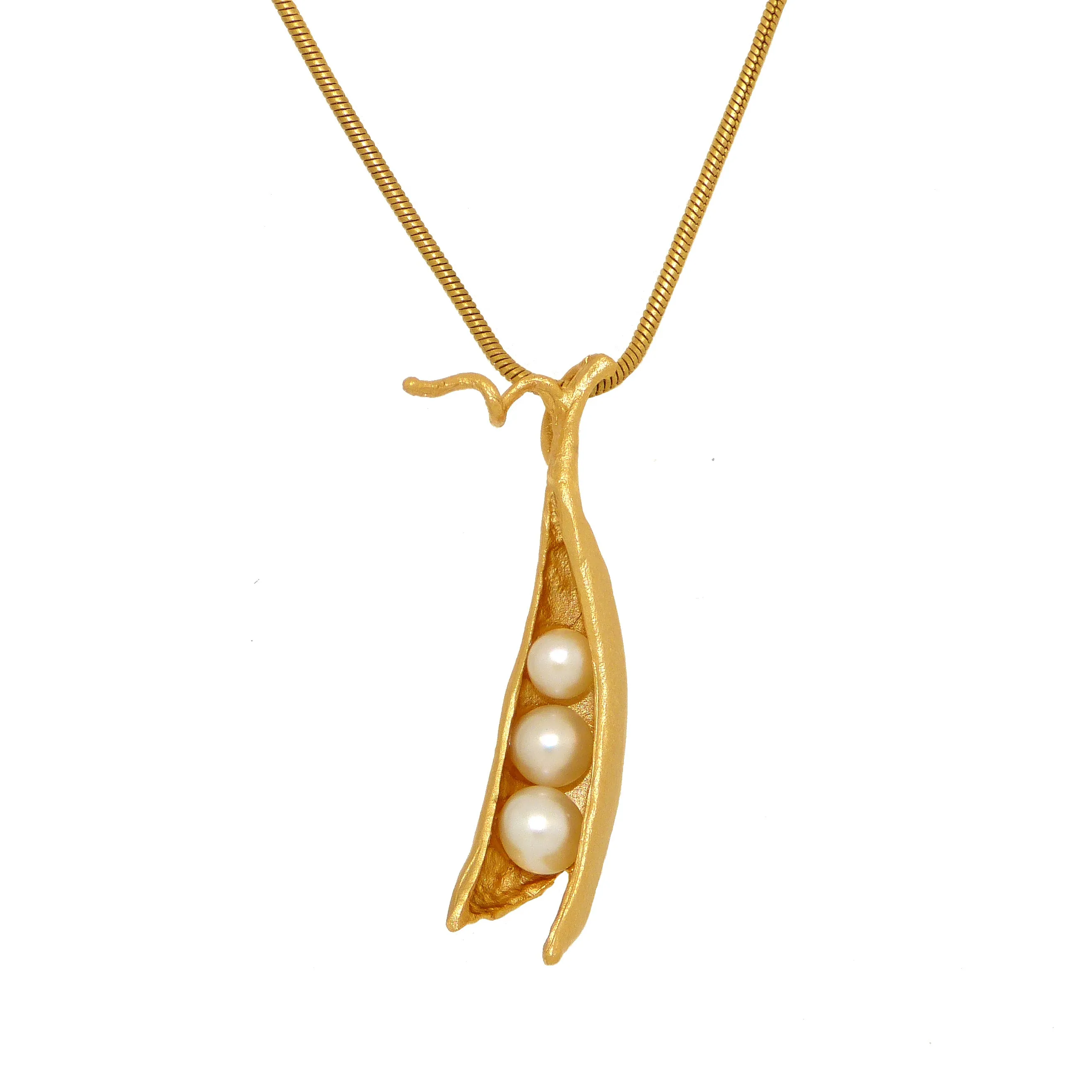 Peas in a Pod Gold Michael Michaud Necklace Three Pearl Peas 7875