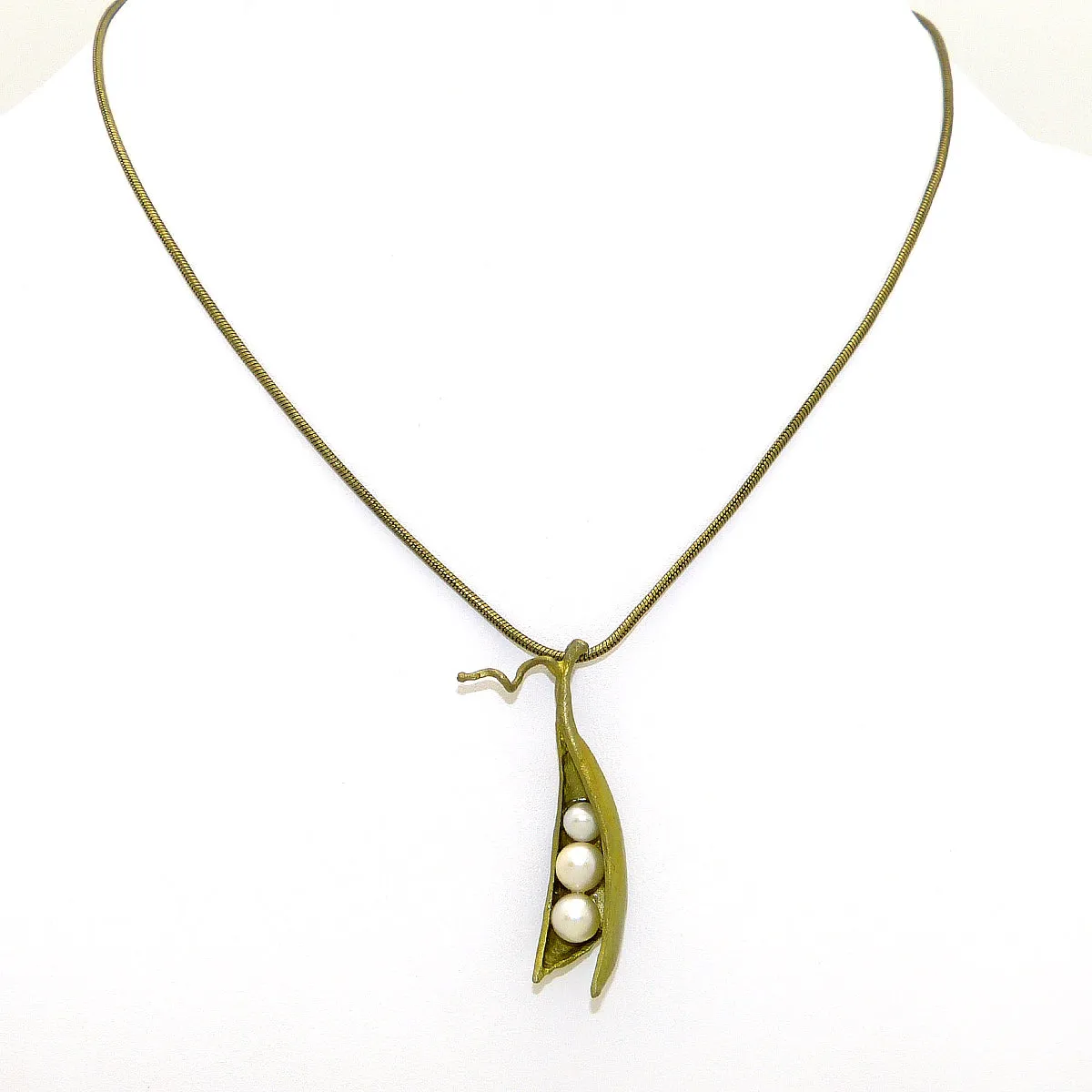 Peas in a Pod Gold Michael Michaud Necklace Three Pearl Peas 7875