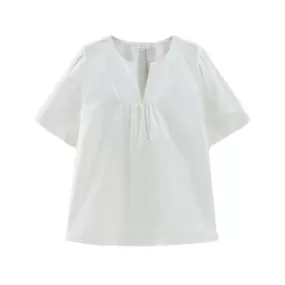 POPLINE BLOUSE Woman Plaster White 