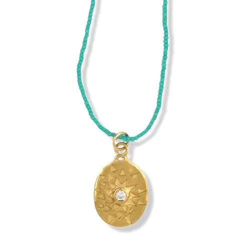 RAE NECKLACE IN GOLD ON TURQUOISE BEADS