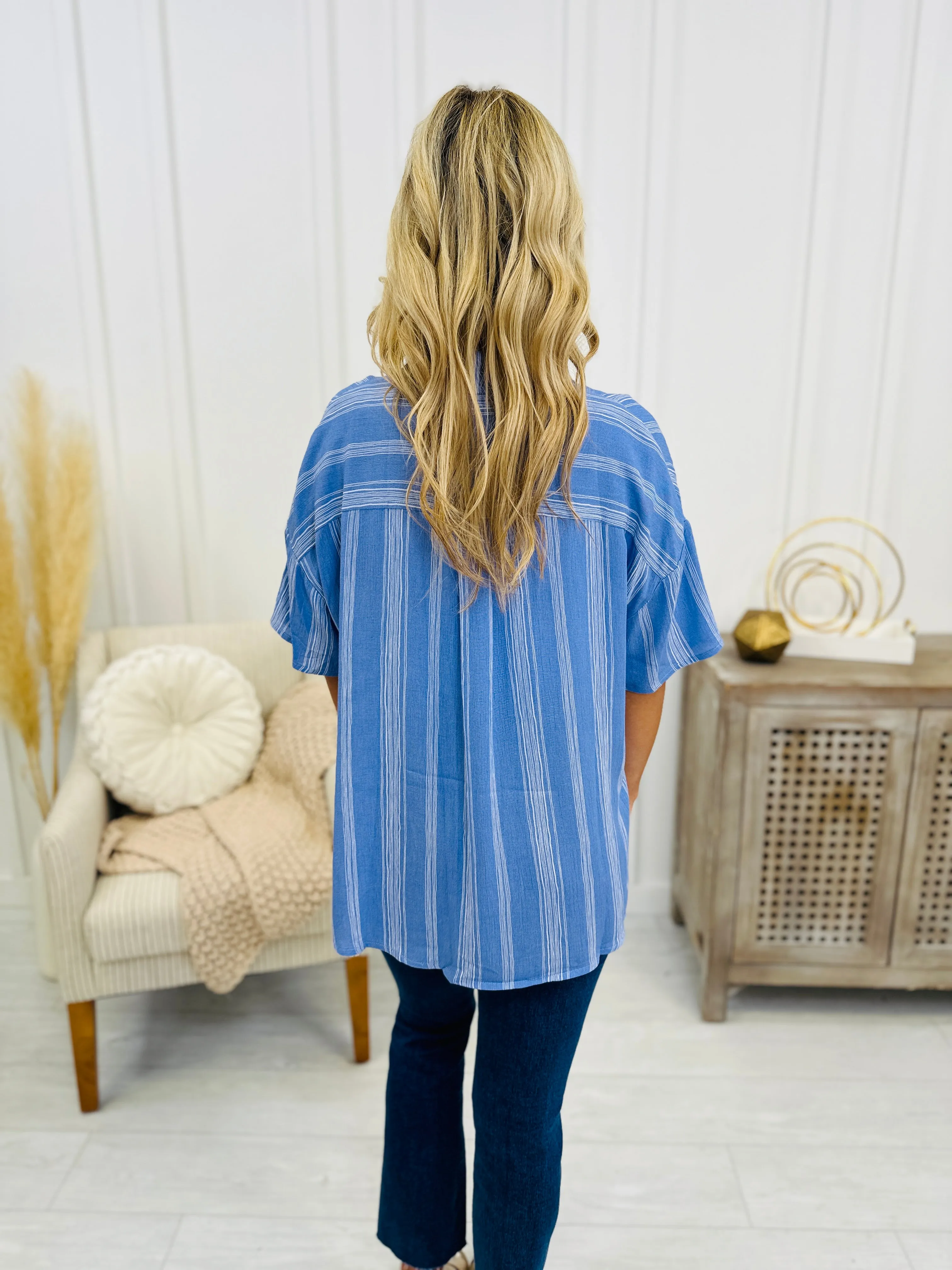 Resigned To Fate Top In Ocean Blue