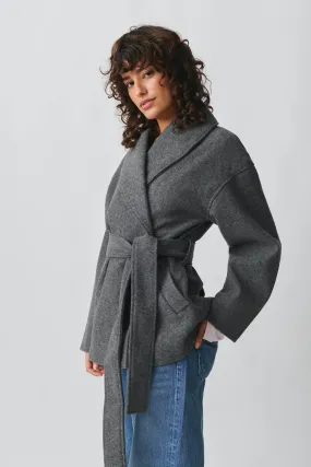 Shawl collar short coat