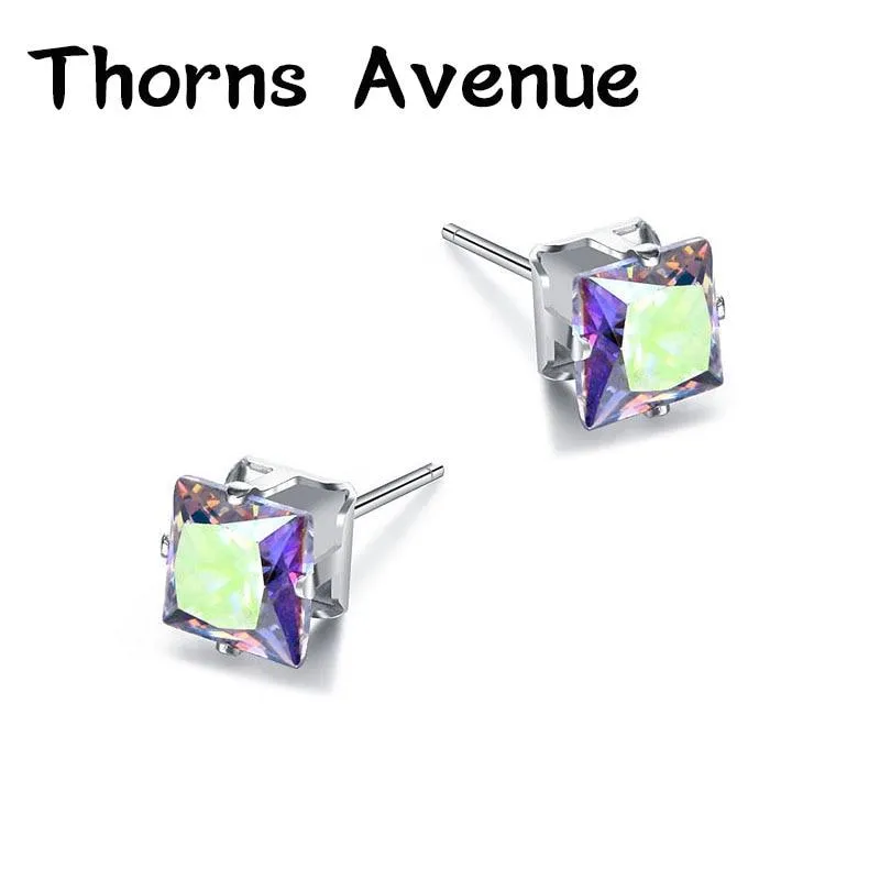 Square Shape AAA Cubic Zirconia a Earring studs for Women