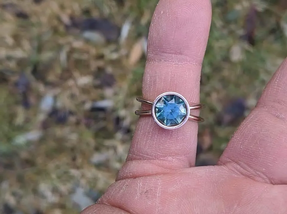 TEAL/OCEAN BLUE MONTANA SAPPHIRE RING SIZE 7.25