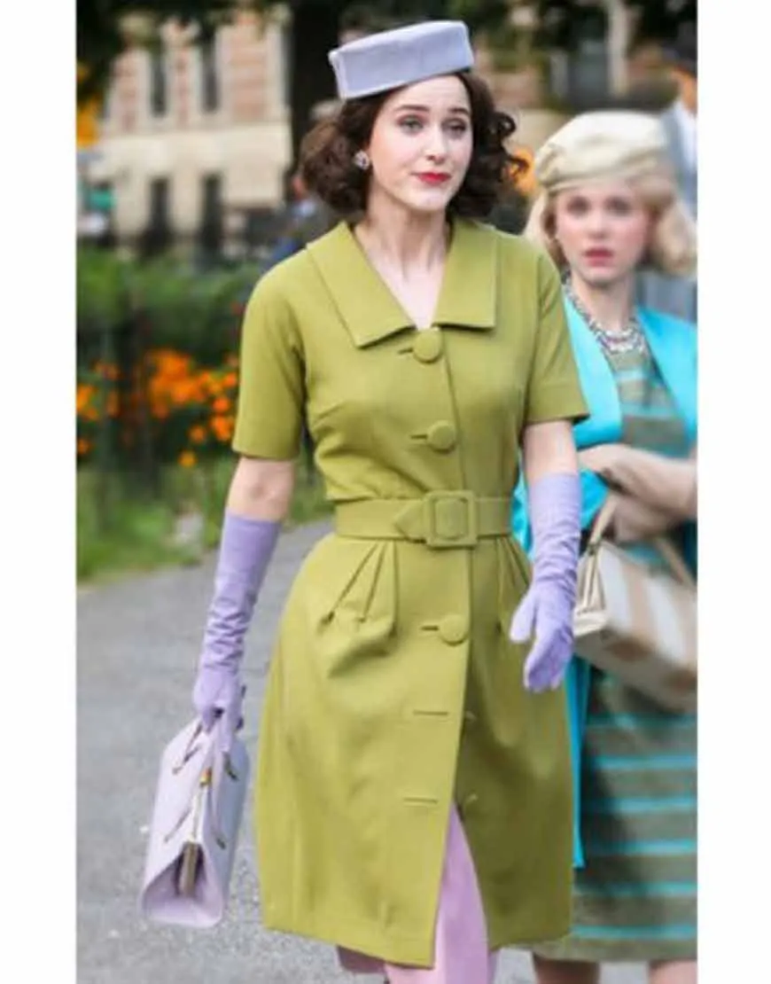 The Marvelous Mrs. Maisel Rachel Brosnahan Green Coat | Ujackets.com