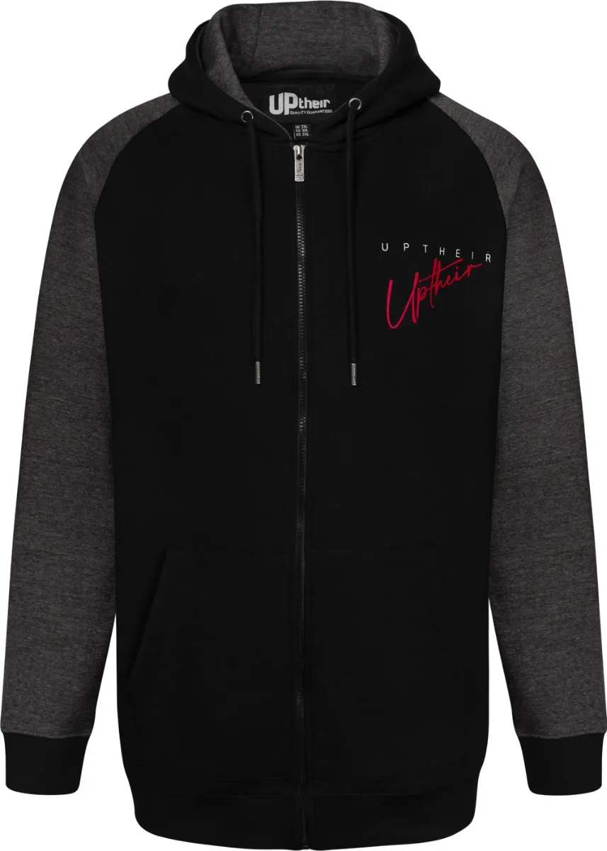 Uptheir To The Bone Zip Through Hoody, Jogger & T-Shirt Tracksuit Set - Black