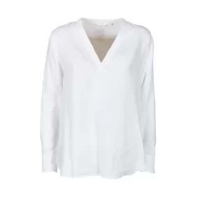 V-NECK BLOUSE IN LINEN Woman White