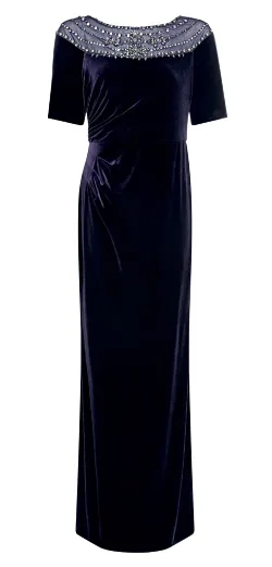 Velvet Beaded Midnight Gown