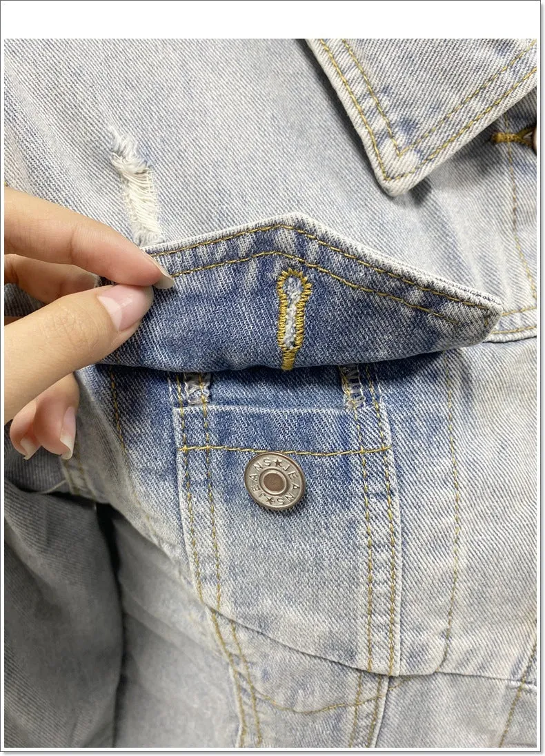 Wash Denim Short Coat