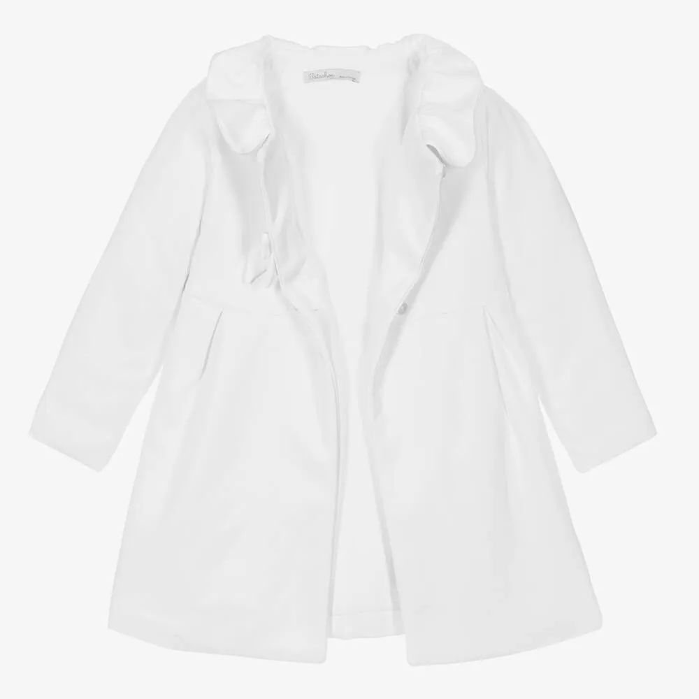 White Padded Jersey Coat