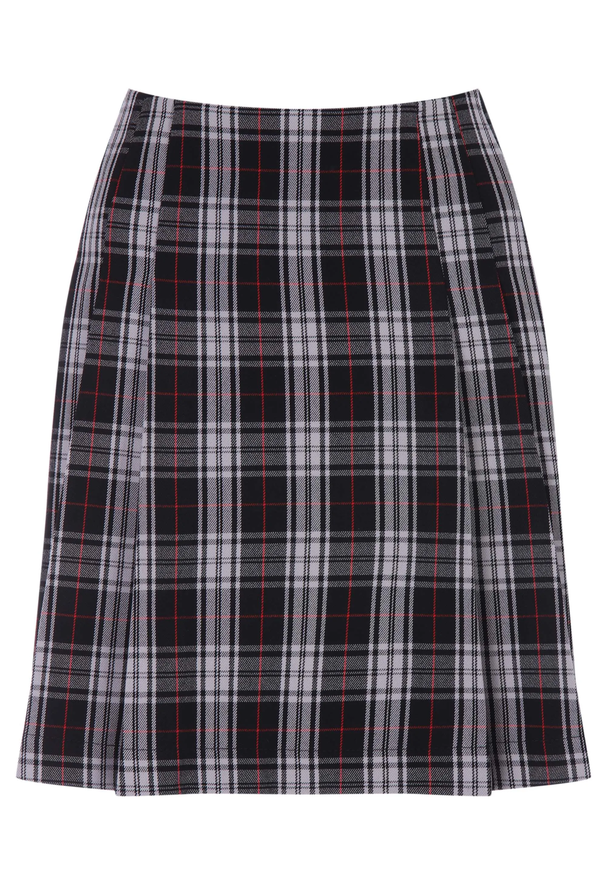 Womens Black Check Pleated Mini Skirt