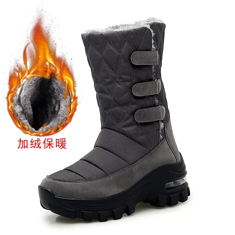 Women's Winter Warm Suede Leather High Top Short Plush Snow Boots