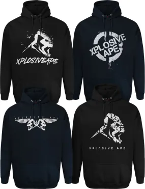 Xplosive Ape 4 Pack Sprayed, Toxic, Cadet & Roses Hoody Set - Black Navy