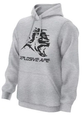 Xplosive Ape Glitch Overhead Hoody With Chest Print - Grey