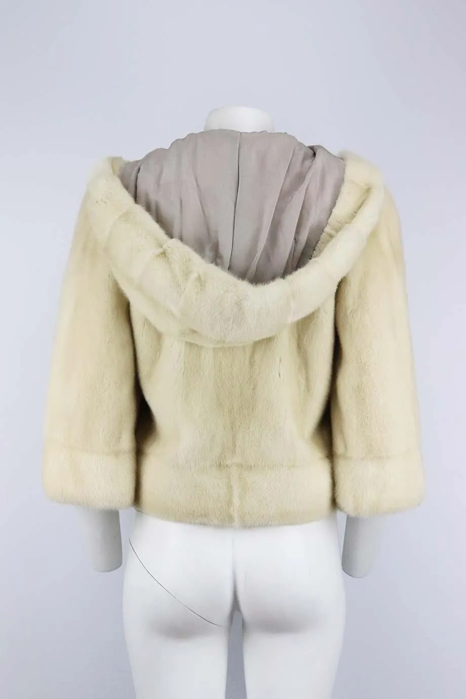 YVES SALOMON HOODED MINK FUR JACKET FR 38 UK 10