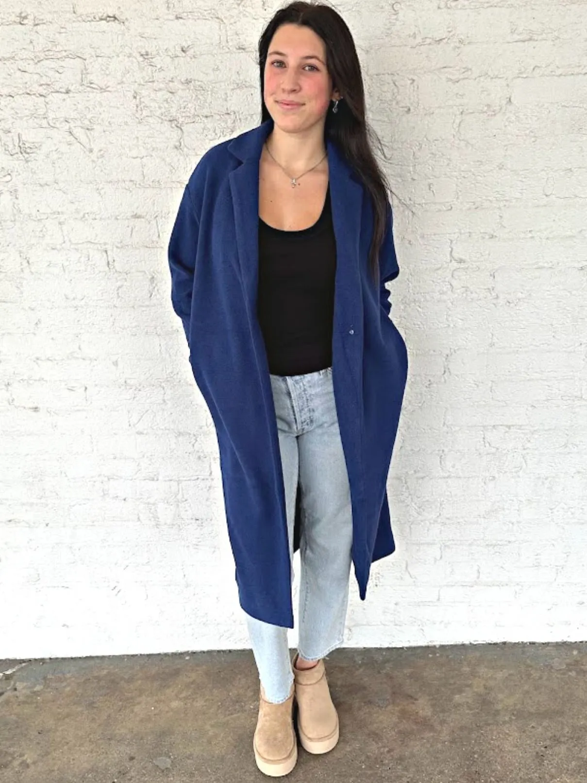 Z Supply Mason Knit Coat in Sapphire Blue