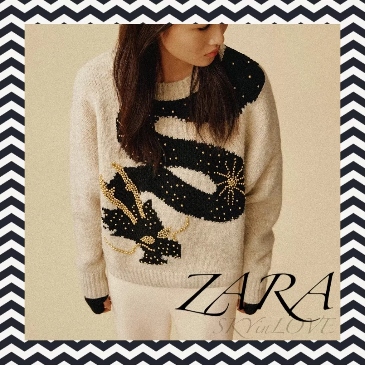 ZARA  |CROCHET KNIT CARDIGAN