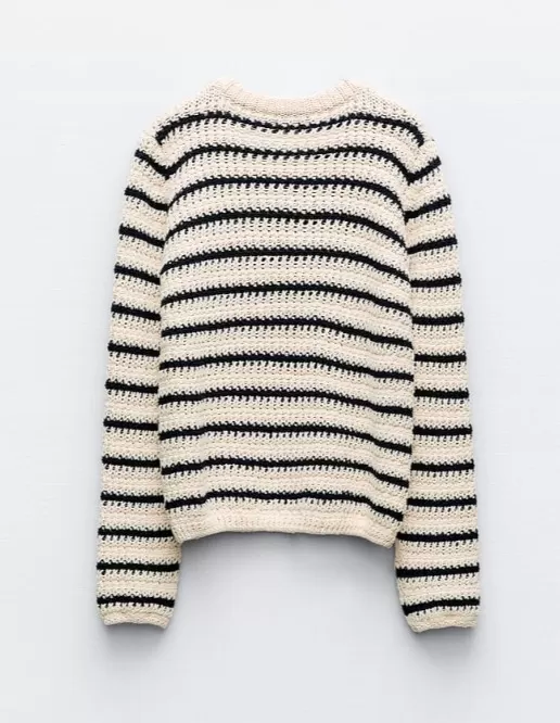 ZARA  |STRIPED KNIT CARDIGAN